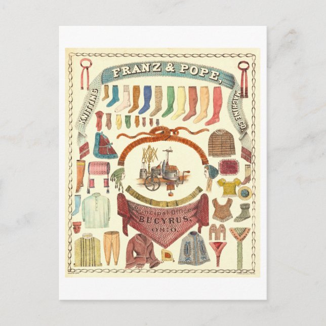 Franz & Pope Knitting Machine Advertisement Postcard (Front)