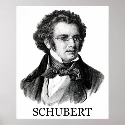Franz Schubert black Poster