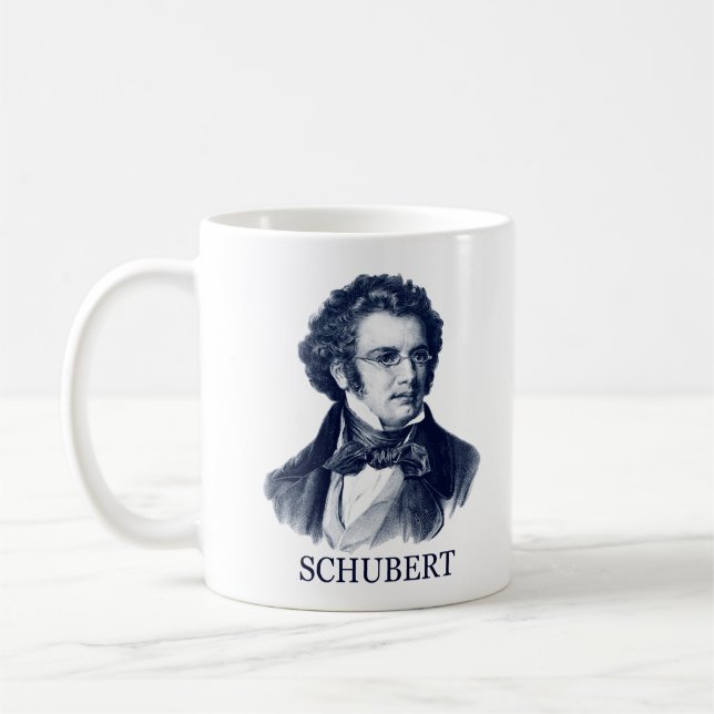 Franz Schubert, blue Coffee Mug (Left)
