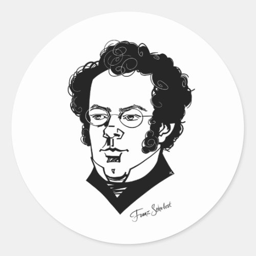 Franz Schubert Classic Round Sticker