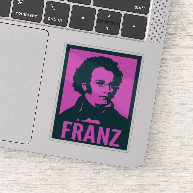 Franz Schubert Pop Art Portrait Custom Cut Vinyl Sticker (Detail)