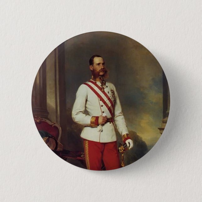 Franz Winterhalter-Austrian Emperor & Maria Teresa Pinback Button (Front)