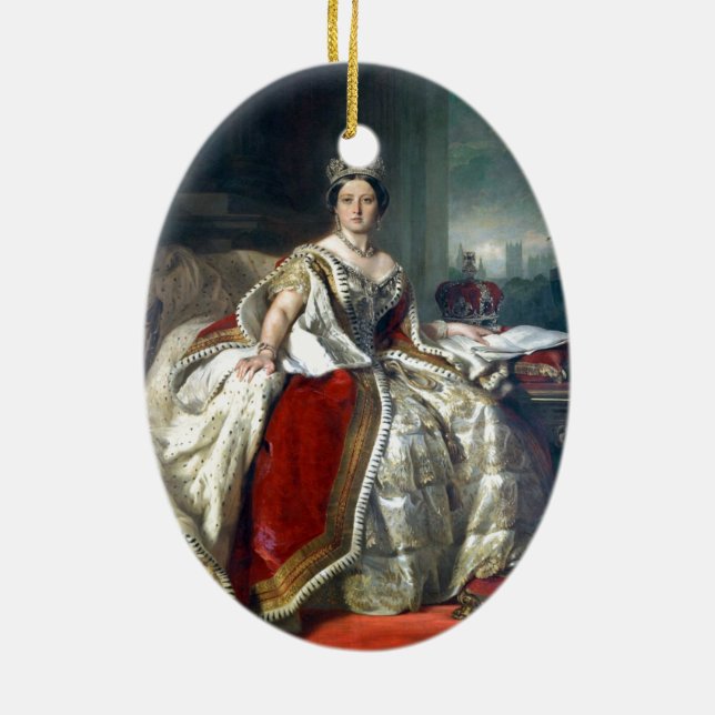 Franz Winterhalter Portrait Queen Victoria Ceramic Ornament (Back)