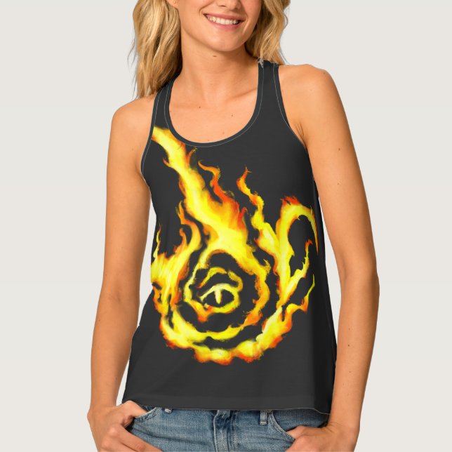 Franzied Flame Fan Art Cards Tank Top (Front)