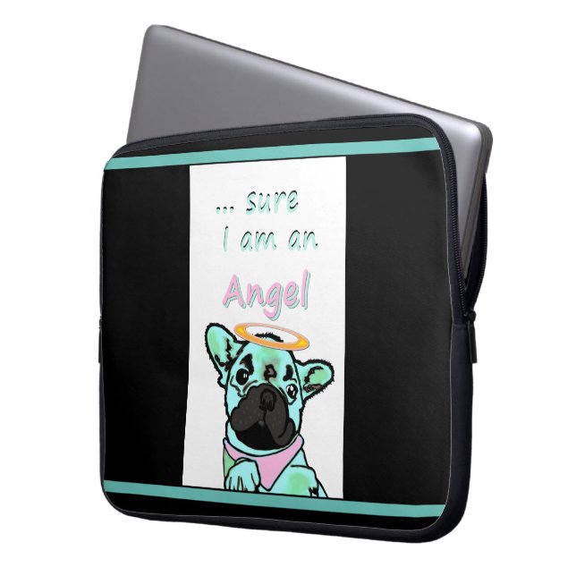 Französische Bulldogge Angel  Laptop Sleeve (Front Left)