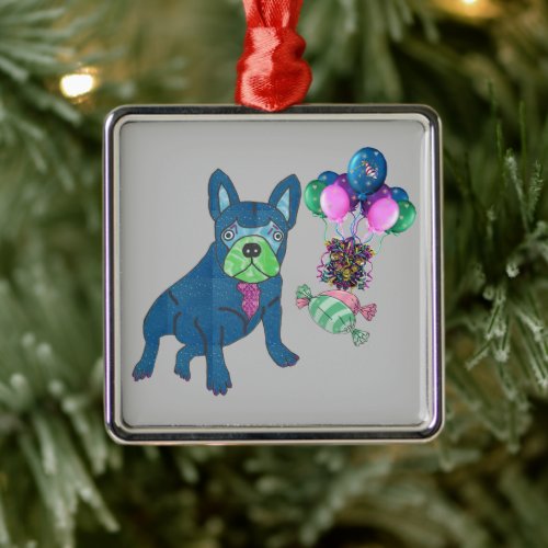 Franzsische Bulldogge Anhnger Silbernes Ornament