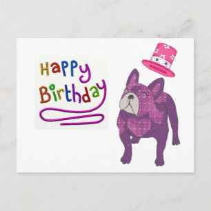Französische Bulldogge Birthday French Bulldog Postcard