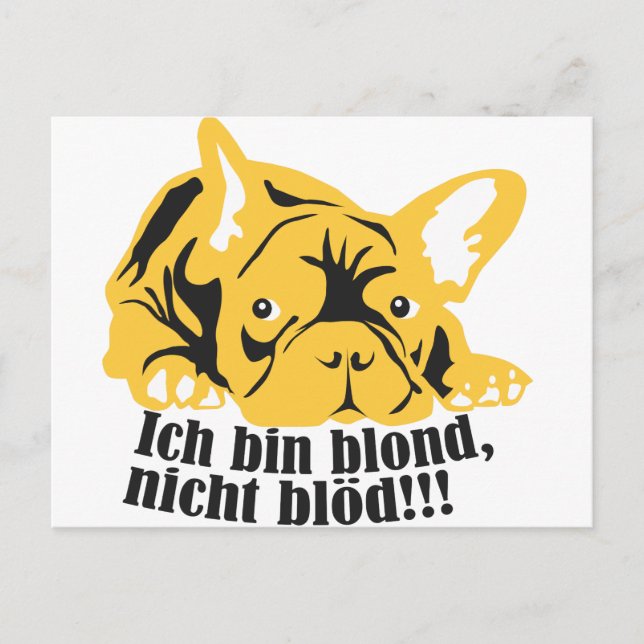 Französische Bulldogge: Blond! Postcard (Front)