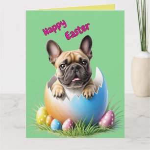 Französische Bulldogge Ei Ostern French Bulldog Card