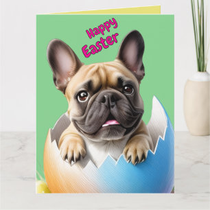 Französische Bulldogge Ei Ostern French Bulldog Card