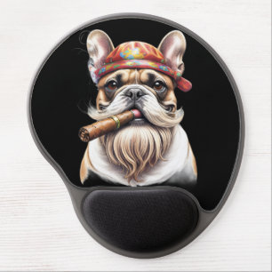 Französische Bulldogge French Bulldog Hippie Gel Mouse Pad