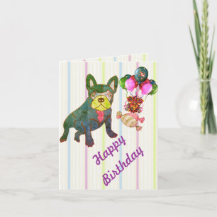 Französische Bulldogge Geburtstag French Bulldog Card