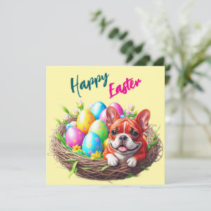Französische Bulldogge Happy Easter French Bulldog Holiday Card