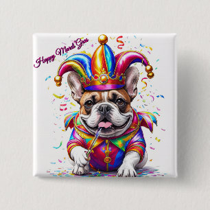 Französische Bulldogge Karneval French Bulldog Button