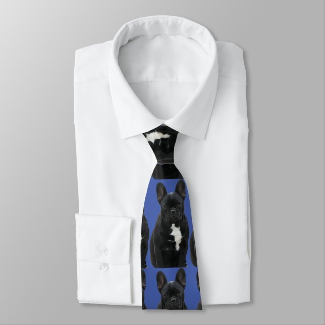 Französische Bulldogge Krawatte Neck Tie (Tied)