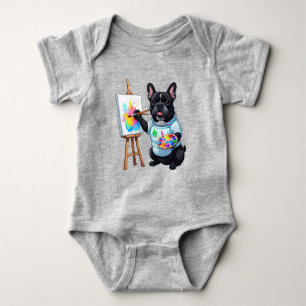 Französische Bulldogge Künstler French Bulldog Baby Bodysuit
