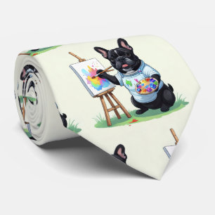 Französische Bulldogge Künstler French Bulldog Neck Tie