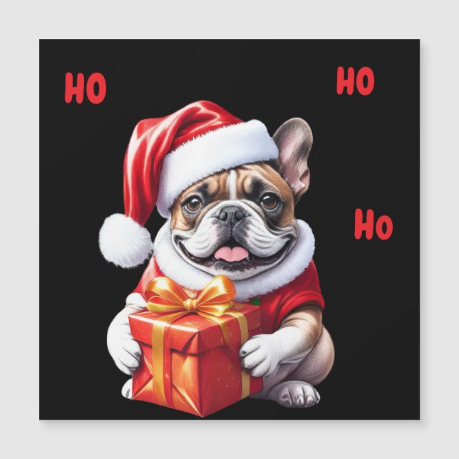 Französische Bulldogge mit Geschenk Weihnachten (Front)