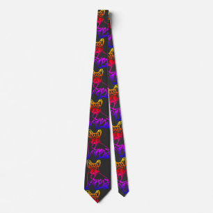 Französische Bulldogge mit Herz Comic Krawatte Neck Tie