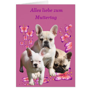 Französische Bulldogge Muttertag Karte Cards