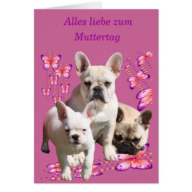 Französische Bulldogge Muttertag Karte Cards (Front)