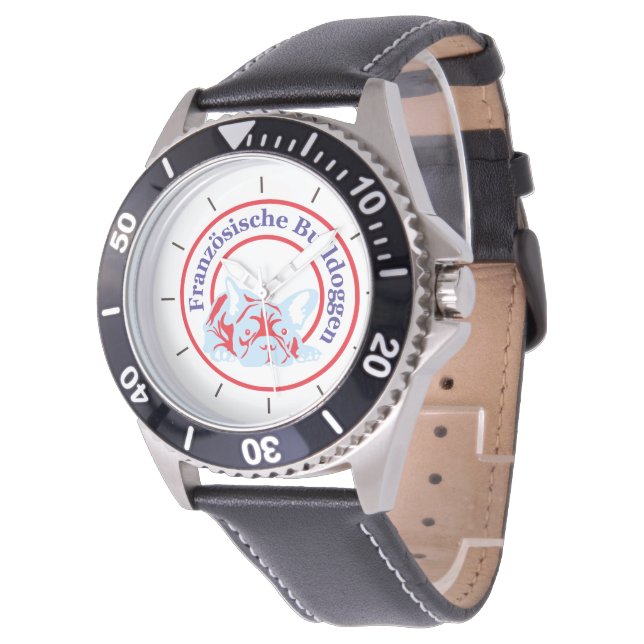 Französische Bulldogge Uhr Watch (Angled)