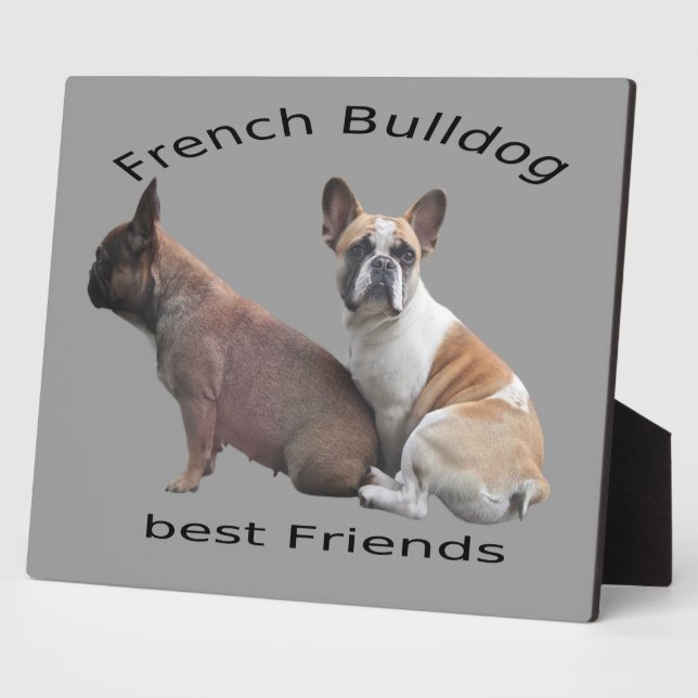 Französische Bulldoggen Fotoplatte Plaque (Side)