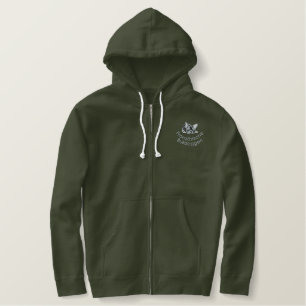 Französische Bulldoggen Jacke beschriftet Embroidered Hoodie
