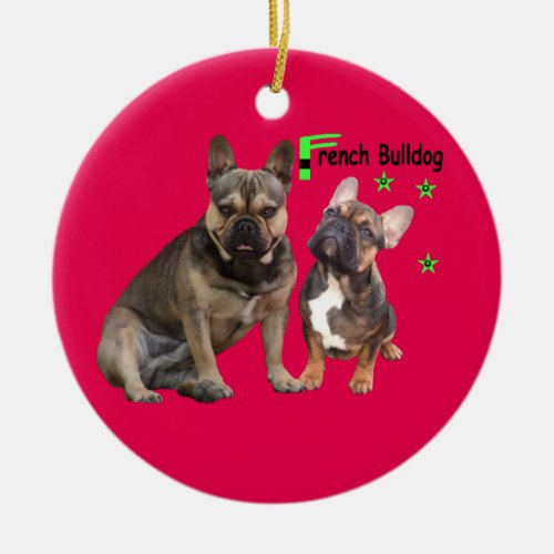 Franzsische Bulldoggen Keramik Ornament