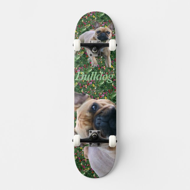 Französische Bulldoggen Skateboard Deck (Front)