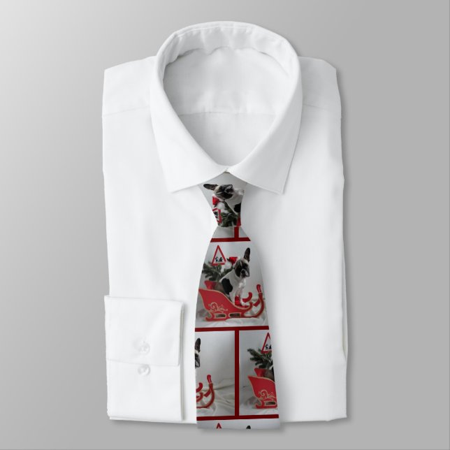 Französische Bulldoggen Weihnachten Krawatte Neck Tie (Tied)