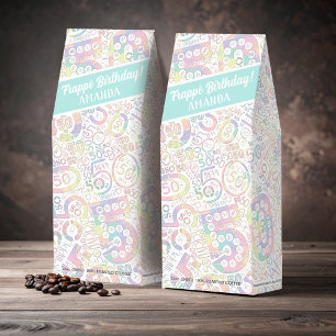 Frappé Birthday Age 50 Word Cloud Pastels ID270 Roasted Coffee