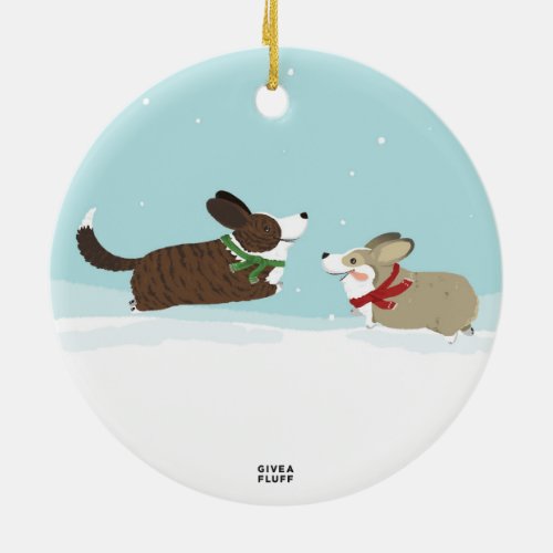 Frapping in the Snow Ceramic Ornament