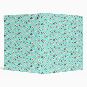 Frappuccino Coffee Sprinkled Donut Pattern 3 Ring Binder