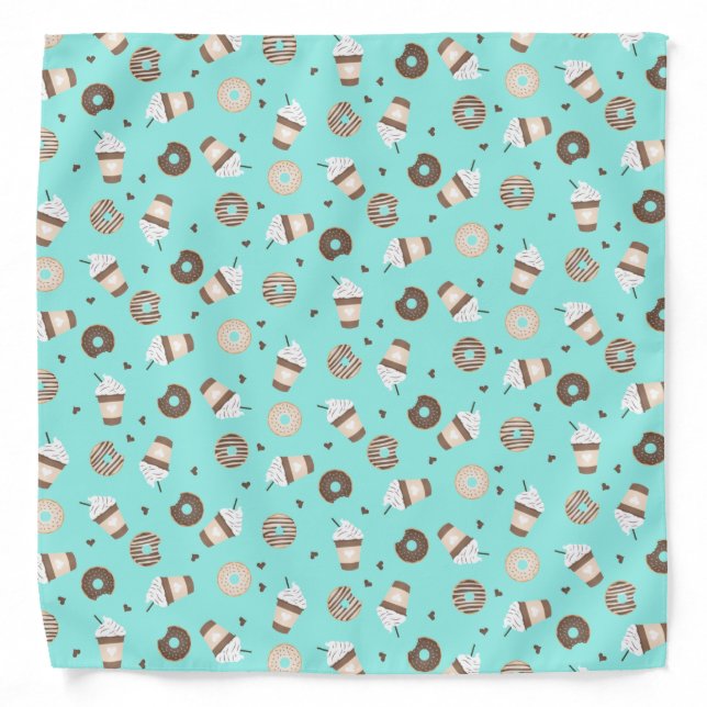 Frappuccino Coffee Sprinkled Donut Pattern Bandana (Front)