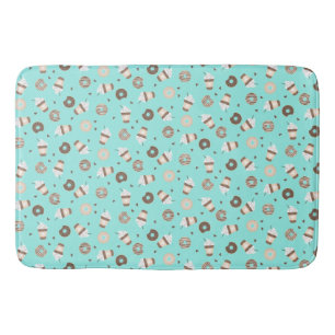 Frappuccino Coffee Sprinkled Donut Pattern Bath Mat