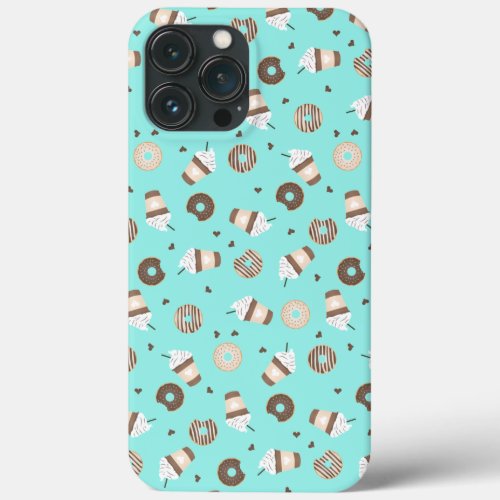 Frappuccino Coffee Sprinkled Donut Pattern iPhone 13 Pro Max Case