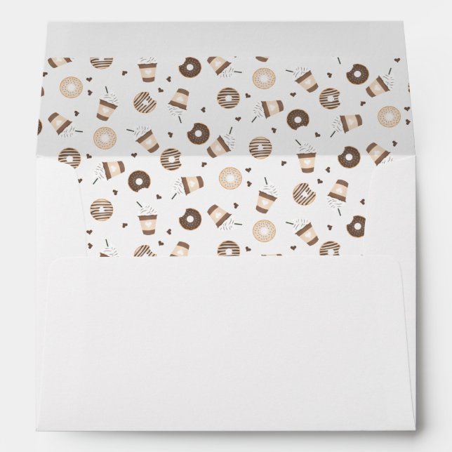 Frappuccino Coffee Sprinkled Donut Pattern Envelope (Back (Bottom))