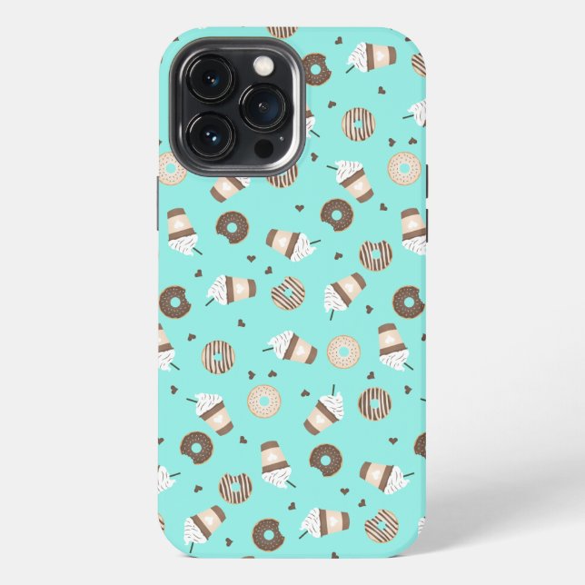 Frappuccino Coffee Sprinkled Donut Pattern Iphone Case (Back)