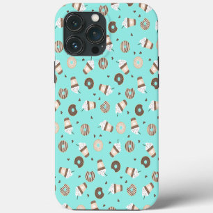 Frappuccino Coffee Sprinkled Donut Pattern iPhone 13 Pro Max Case