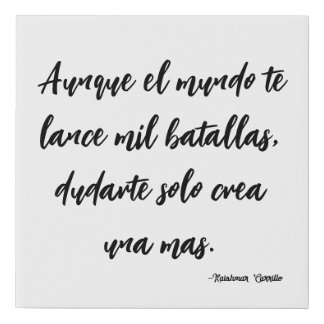 Frase motivación faux canvas print