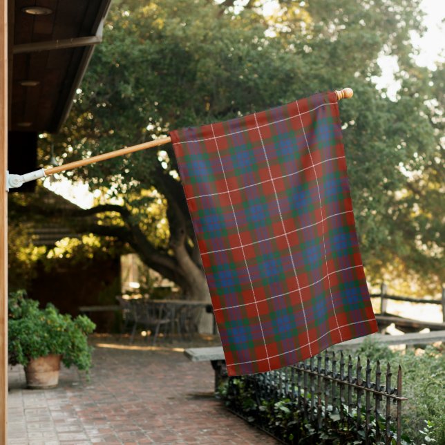 Fraser Ancient Clan Tartan House Flag (In SItu)