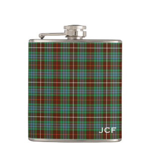 Fraser Clan Hunting Tartan Monogram Flask