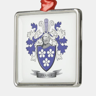 Fraser Family Crest Coat of Arms Metal Ornament