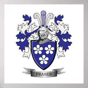 Fraser Family Crest Coat of Arms Poster