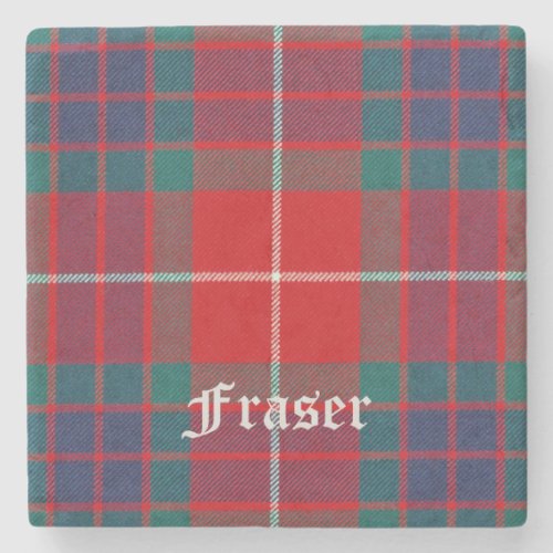 Fraser Fraser Scottish Tartan Fraser ClanFraser Stone Coaster