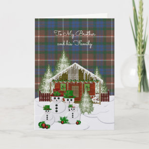 Fraser Hunting Ancient Tartan Brother Christmas Holiday Card