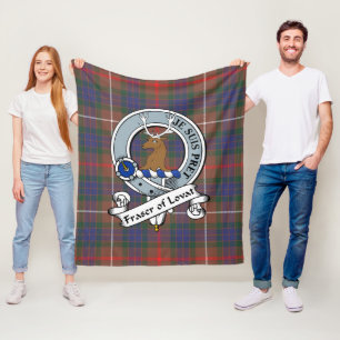 Fraser Hunting Modern Of Lovat Clan Badge Clan Bad Fleece Blanket