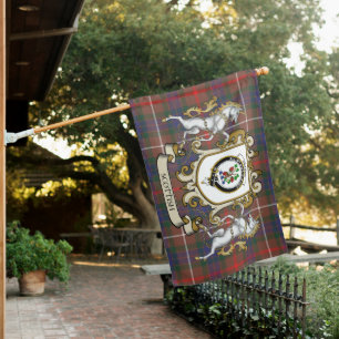 Fraser Hunting Modern Tartan Flag Clan Badge With