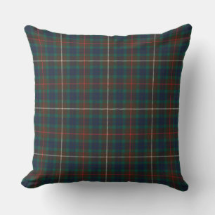 Fraser Hunting Tartan Plaid Pattern Throw Pillow